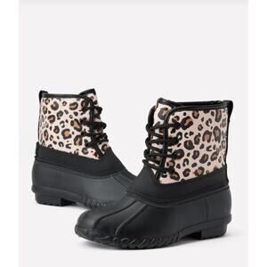 FabKids Leopard Print Snow Boots - Girls Size 3